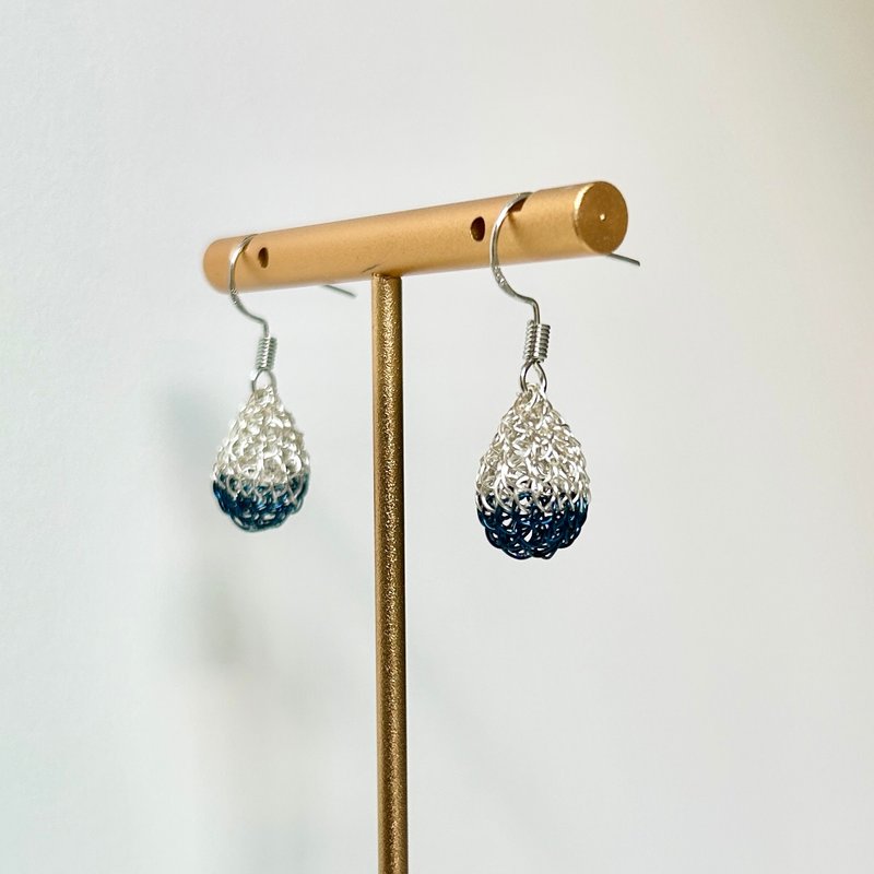 ocean water droplets - Earrings & Clip-ons - Other Metals Blue