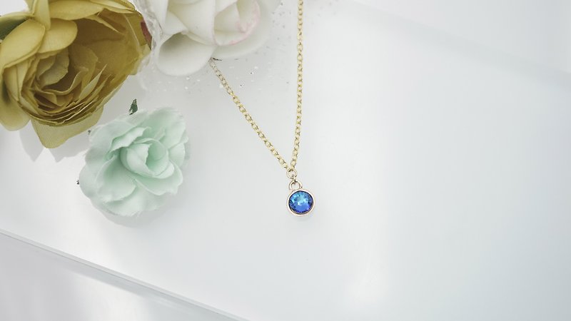 Swarovski Crystal Necklace (Color: Navy Blue)