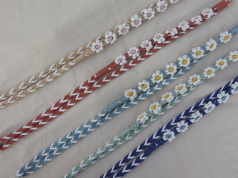 Flower day lanyard V version | Long version | Eight flowers | Fixed length (length cannot be adjusted) - Lanyards & Straps - Cotton & Hemp Multicolor
