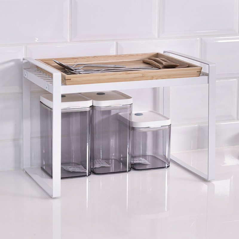[Sim'n Coz] Kitchen Stackable Shelf/Storage Rack (White S Height) - Plates & Trays - Other Metals White