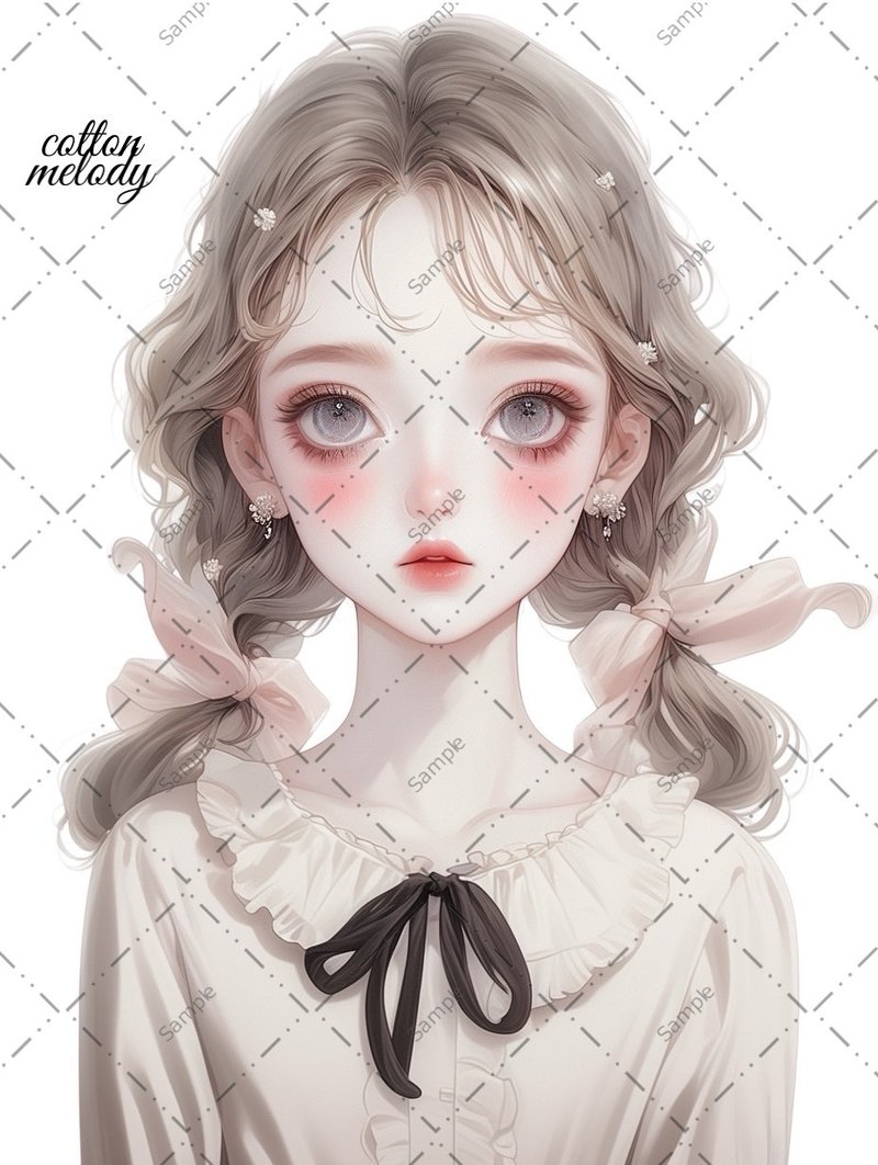 original sticker no.1114 人物ステッカー オリジナルステッカー 人物ステッカー 女の子ステッカー オリジナル人物ステッカー - 貼紙 - 紙 