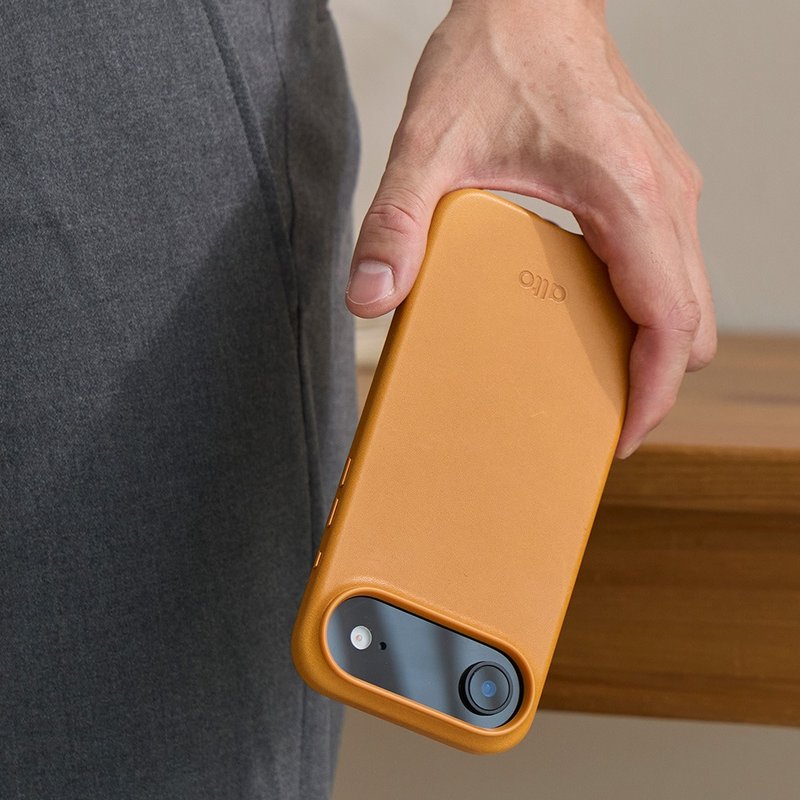 磁吸防摔皮革手機殼 iPhone 17 系列 - 焦糖棕 - 手機殼/手機套 - 真皮 咖啡色