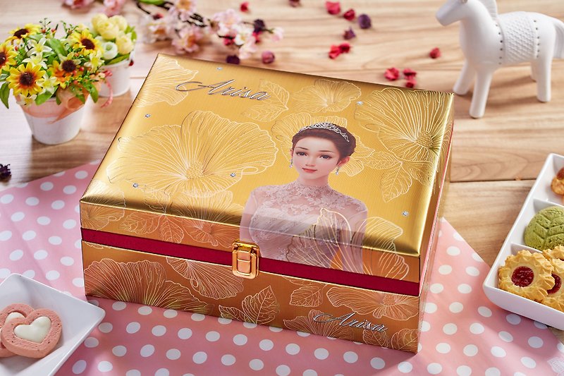 ARISA #1 double-layer gift box - Cake & Desserts - Paper Gold