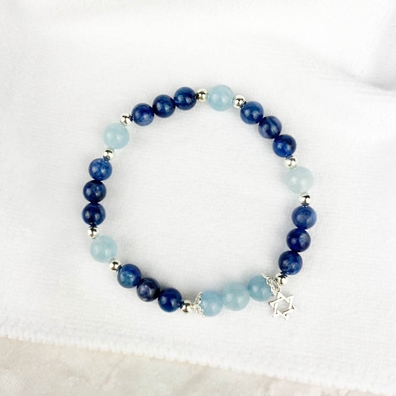 |Simplified Series|Blue eyes in the ocean (S925 bracelet x bracelet x handmade x customized.) - Bracelets - Gemstone Blue