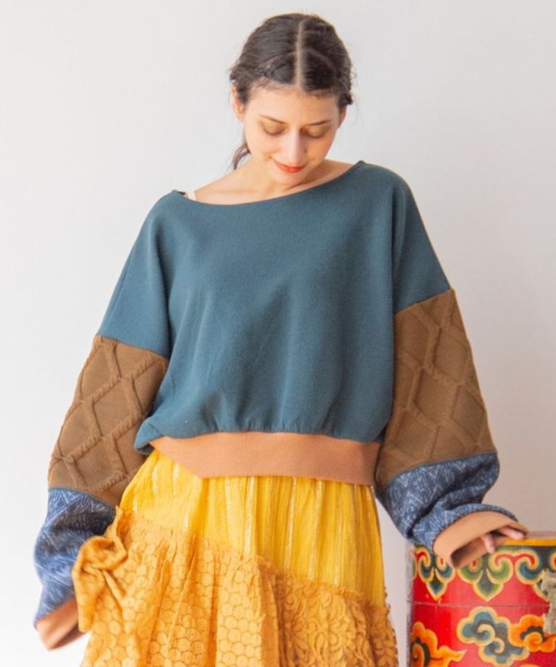 【Popular Pre-order】Spliced Design Top (3 Colors) COT-5301 - เสื้อผู้หญิง - ผ้าฝ้าย/ผ้าลินิน 