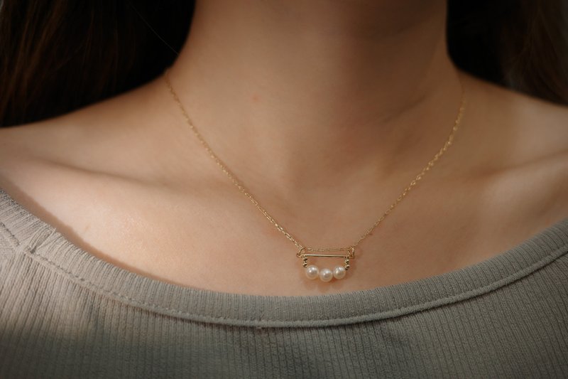 羅馬假期 珍珠項鍊 14kgf - 項鍊 - 寶石 白色