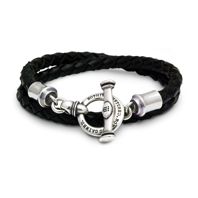 mens leather bracelet army color,sterling silver,cow leather,made in japan,RE15 - สร้อยข้อมือ - เงินแท้ สีเงิน