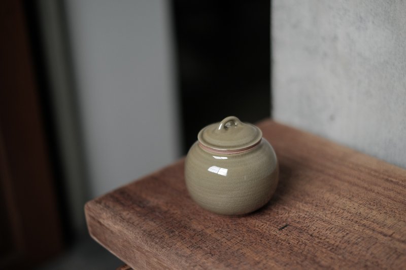 茶倉 | 苔球綠釉 茶葉罐 蓋罐 - 茶壺/茶杯/茶具 - 陶 綠色