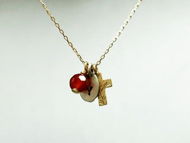 18K Gold Cross Layered Necklace for Ladies - Necklaces - Precious Metals Gold