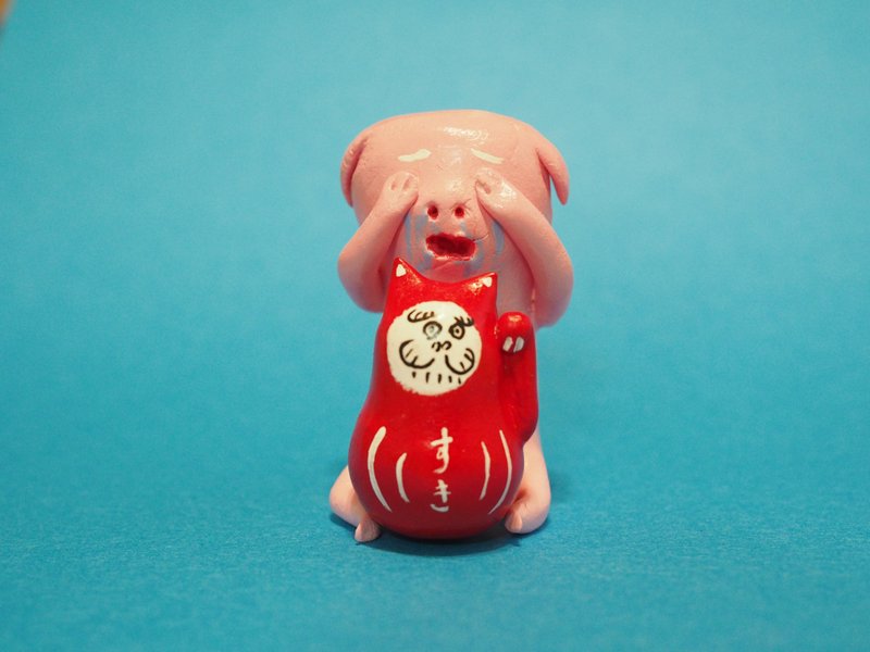 First love crying pig - 擺飾/家飾品 - 黏土 粉紅色