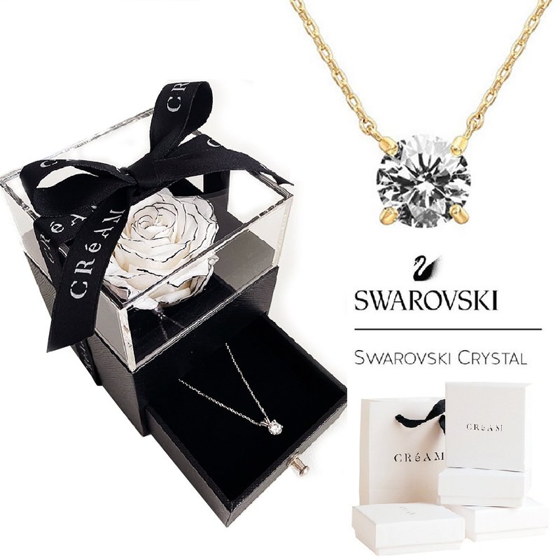 【CReAM】Immortal Star Necklace Gift Box-SWAROVSKI-Regina 18K Gold Plated - Necklaces - Other Metals 