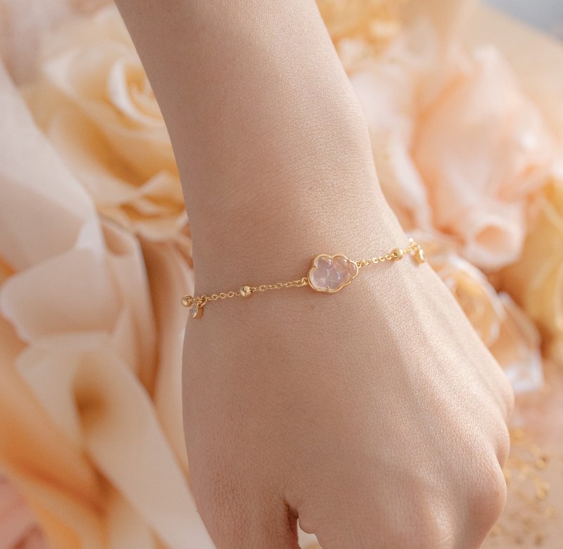 BUBBLE CLOUD BRACELET - Rose quartz- silver - สร้อยข้อมือ - เงินแท้ สึชมพู