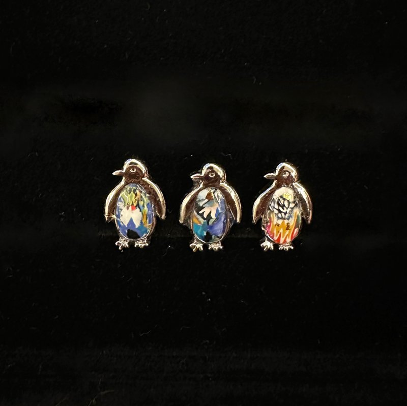 Penguin baby polymer clay pendant necklace - สร้อยคอ - โลหะ 