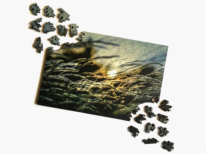 200P wooden puzzle _ sunrise - Items for Display - Wood Black