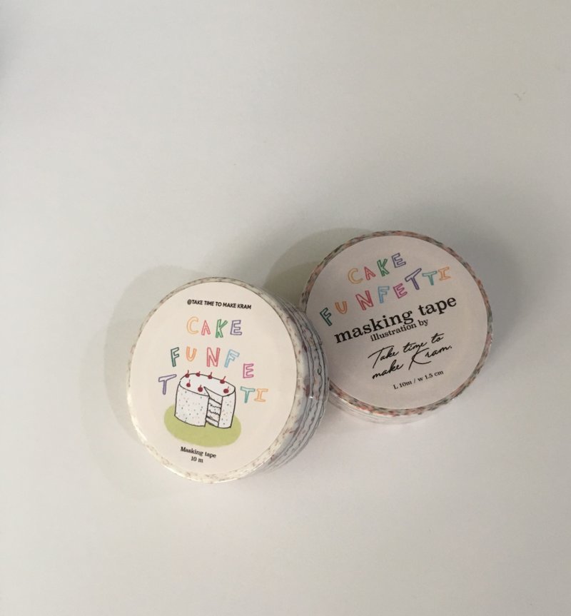 Funfetti cake Washi tape - 膠紙/膠帶/紙膠帶 - 紙 多色