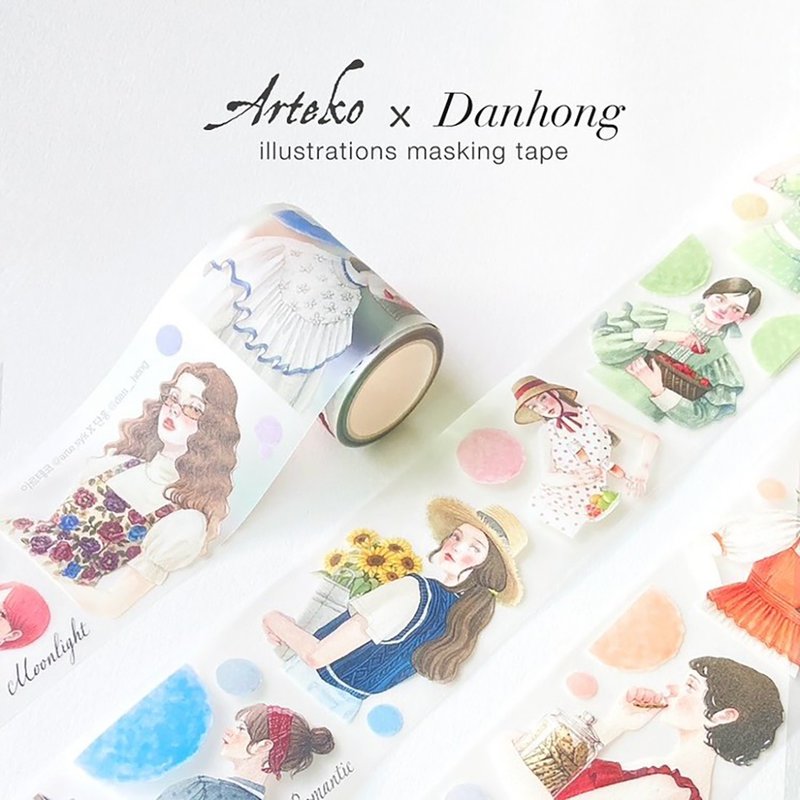 Masking tape_Sensitive_Daily Look_arteko's tape v1_1pattern - 貼紙 - 塑膠 