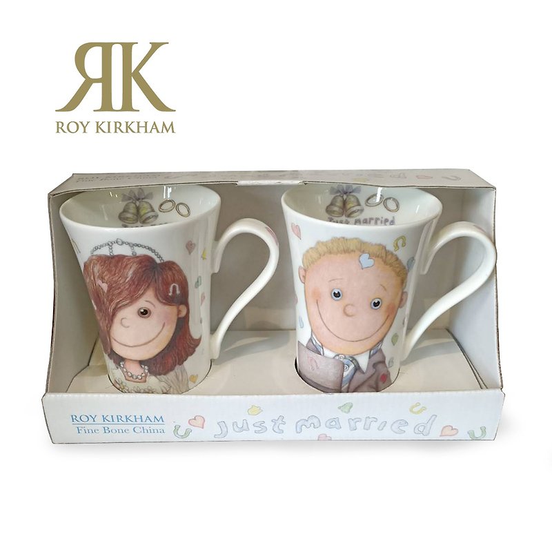 British RK | British bone china wedding mug pair cup set 400ml - Mugs - Porcelain White