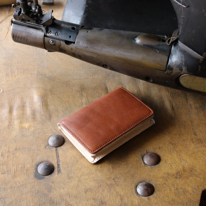 日本製造　栃木皮革製作　牛皮　名片夾　名片盒　椰褐　made in JAPAN handmade leather card case - 其他 - 真皮 咖啡色