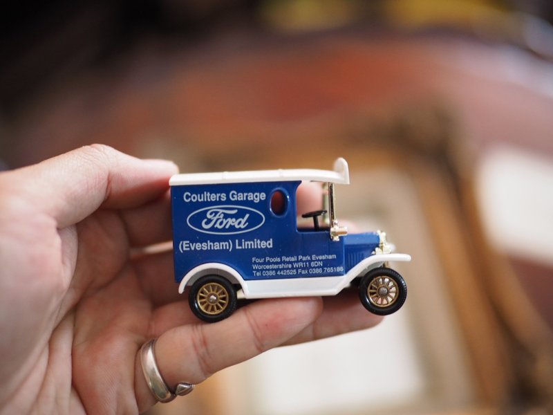 British antique classic metal car with original box W - Items for Display - Other Metals 