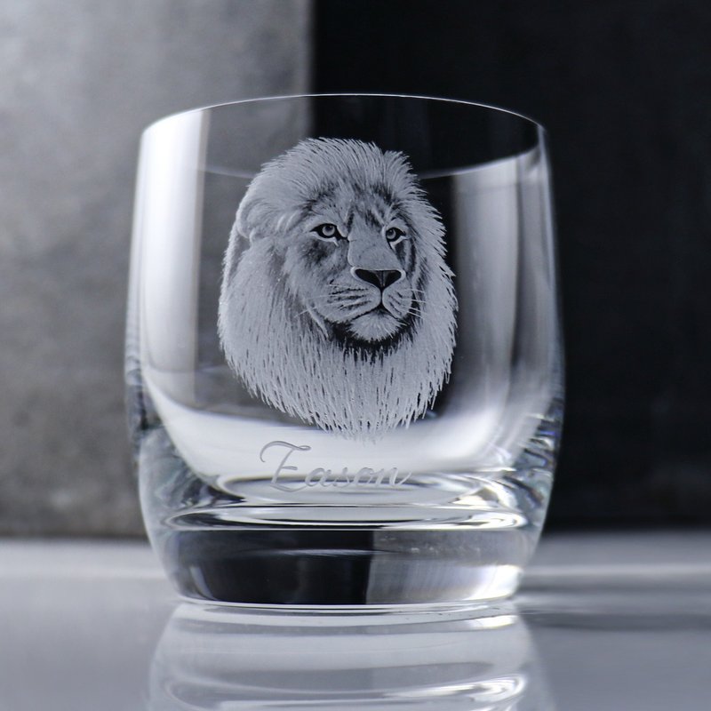 395cc 上海【Lucaris】獅 Lion威士忌水晶杯 雄獅 獅子座 - 酒杯/酒器 - 玻璃 灰色