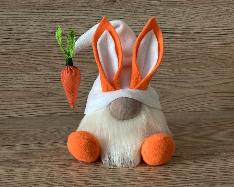 Easter bunny gnome Spring elf - Stuffed Dolls & Figurines - Cotton & Hemp Orange