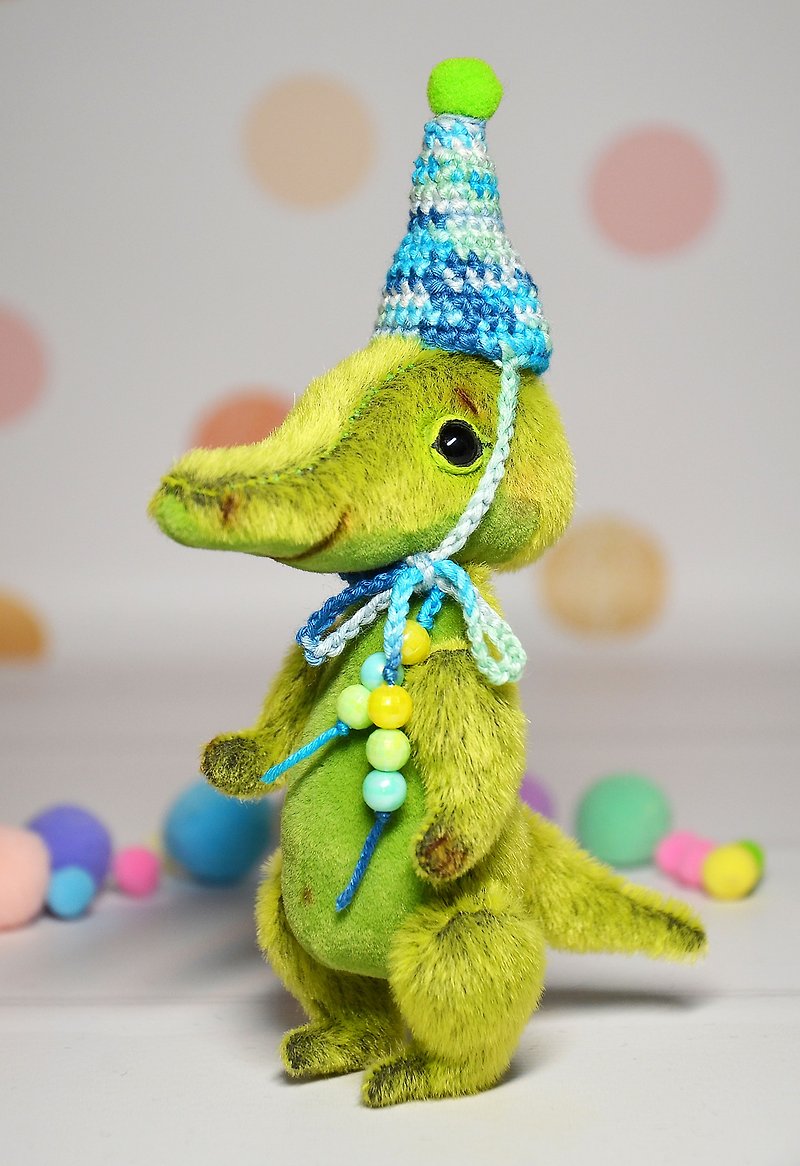 Artist stuffed crocodile toy for reborn dolls - 玩偶/公仔 - 其他材質 綠色