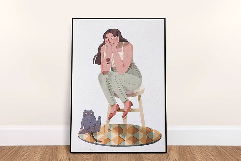 girl in a daze | A5 poster | Art print | - Posters - Paper White