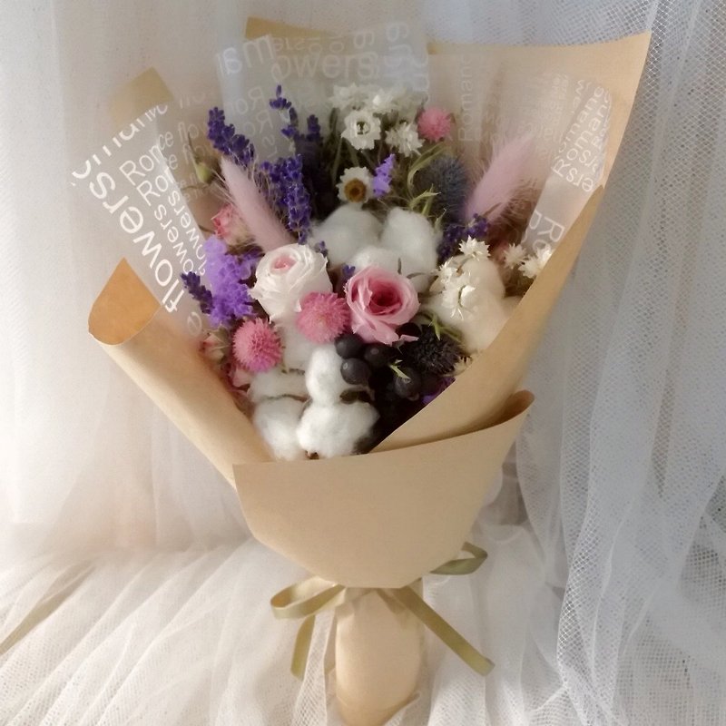 【French Elegant (Cow/English)-Medium Bouquet】Straw Bouquet for Valentine's Day Bouquet - ตกแต่งต้นไม้ - พืช/ดอกไม้ 