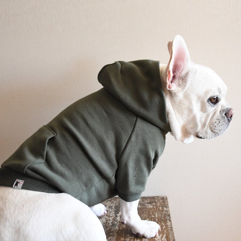 Standard Sweat Hoodie _ Dark Green _ For French bulldog - Clothing & Accessories - Cotton & Hemp 