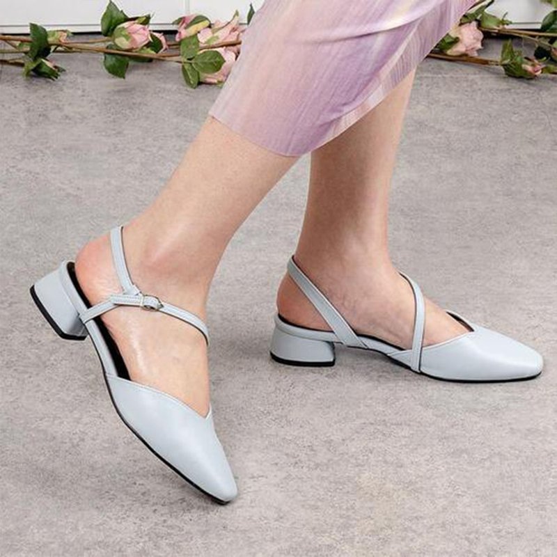 PRE-ORDER SPUR Ritzy v-cut slingback SKY - Women's Leather Shoes - Other Materials 