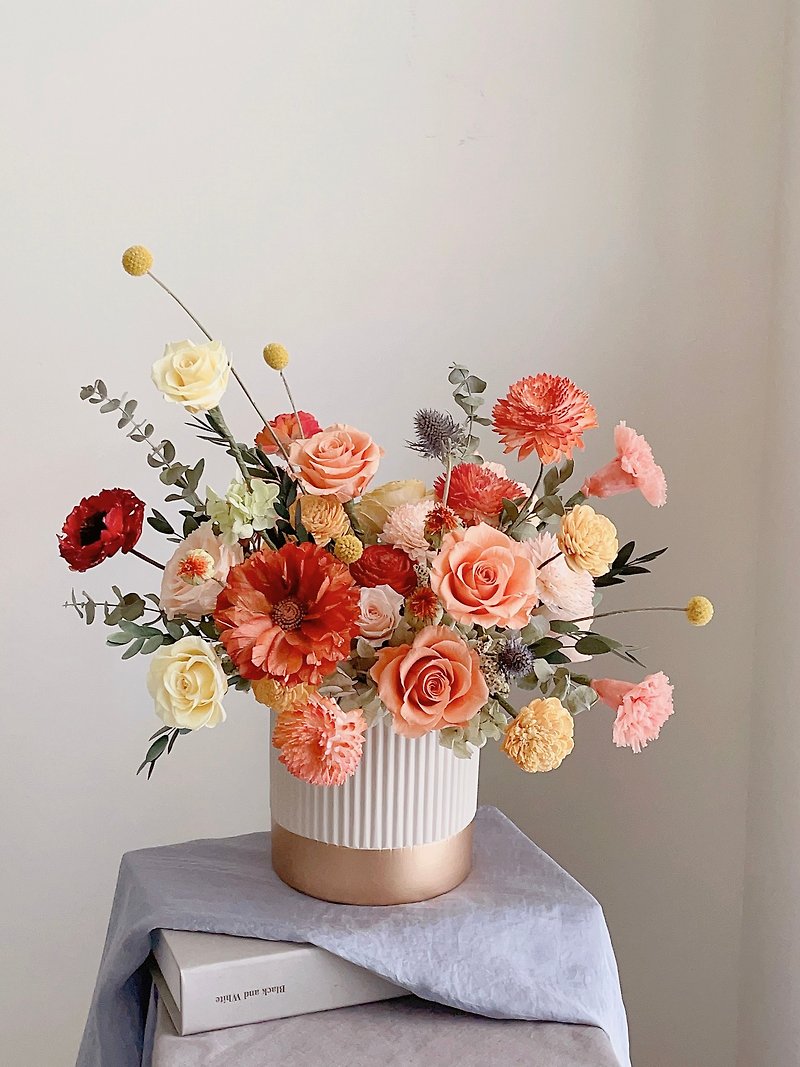 [Non-withering flowers] Orange-yellow non-withering flowers, natural air-dried table flowers - Dried Flowers & Bouquets - Plants & Flowers Orange