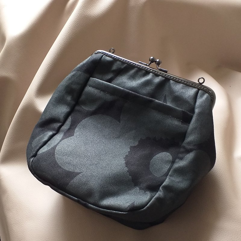 口金包 Marimekko帆布 新品搶先看 gamaguchi - 側背包/斜孭袋 - 棉．麻 黑色