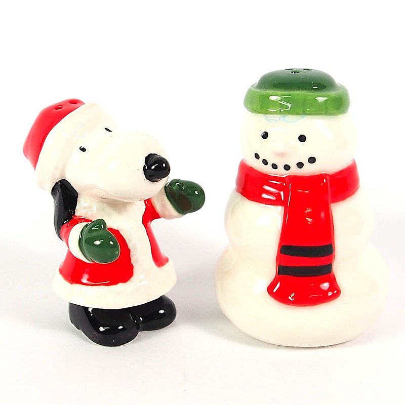 Snoopy santa pepper / salt shaker 2 into [Hallmark-Gift Christmas Series] - ขวดใส่เครื่องปรุง - ดินเผา สีแดง