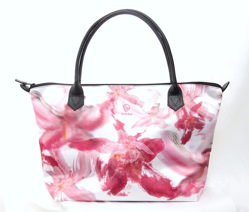 Cherry Blossoms Bag - กระเป๋าถือ - เส้นใยสังเคราะห์ สึชมพู