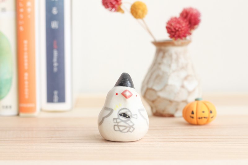 【HALLOWEEN BIRD】Little Mummy. #002 - ของวางตกแต่ง - ดินเผา สีดำ