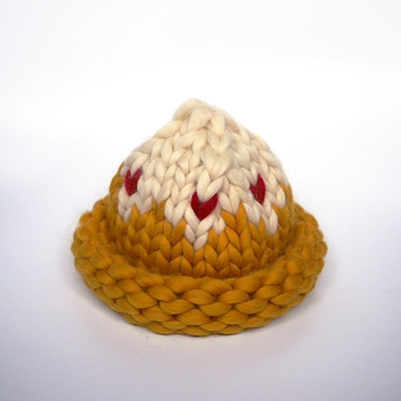 Out of -100% wool coarse needle playful big fat wizard curling wool cap - YELLOW - หมวก - ขนแกะ สีเหลือง