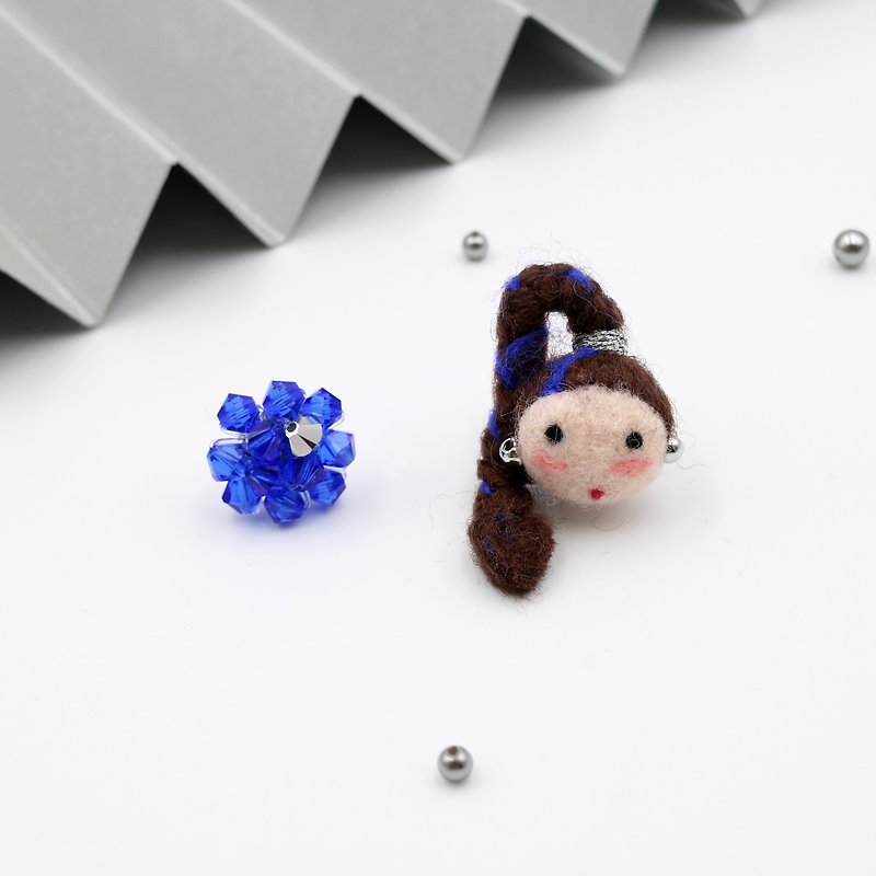 momoB - MaMa Salon - Amy Earrings / Clip-ons - Earrings & Clip-ons - Wool Blue