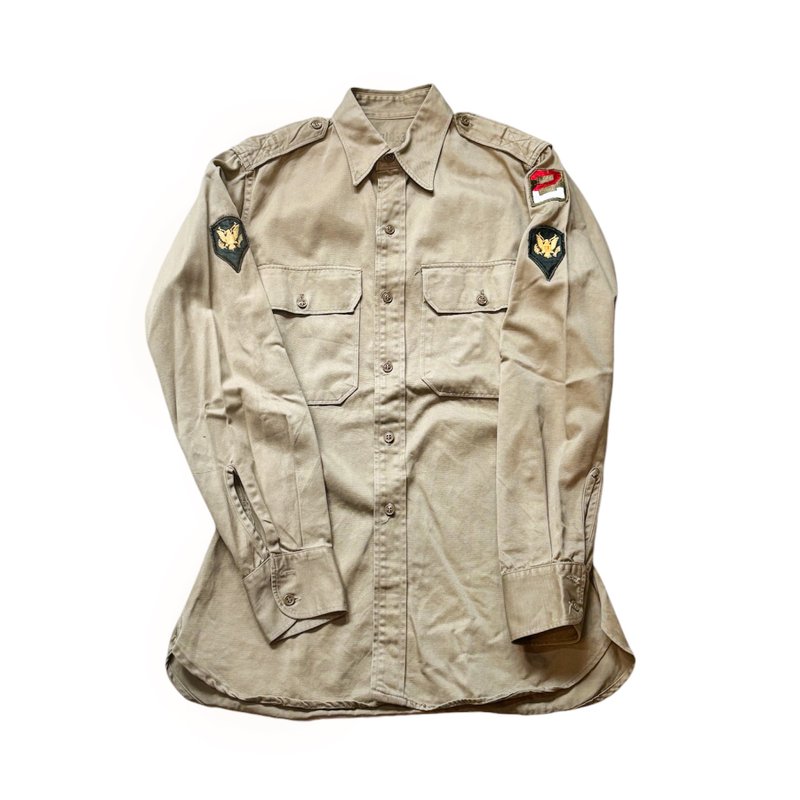 50s M51 US Army Khaki Long Sleeve Shirt - Men's Shirts - Cotton & Hemp Khaki