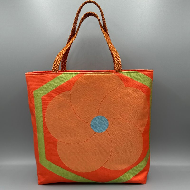 Kimono Obijime Remake Tote bag - Handbags & Totes - Silk Orange