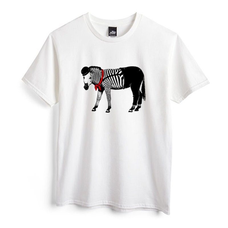 Zebra's Mime-ホワイト -ユニセックス T シャツ - Tシャツ メンズ - コットン・麻 