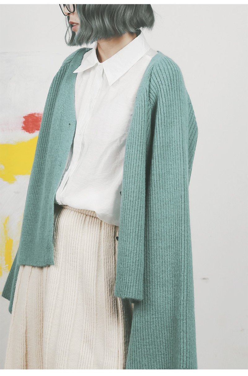 Cloud weaving <Linen> x big sleeves knitted sweater female 2019 new autumn and winter outer wear long-sleeved coat loose wild - Women's Sweaters - Polyester 