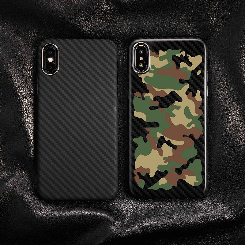 【Apple新品】防彈纖維保護殼 iPhone Xs / Xs Max - 叢林迷彩 - 手機殼/手機套 - 碳纖維 黑色