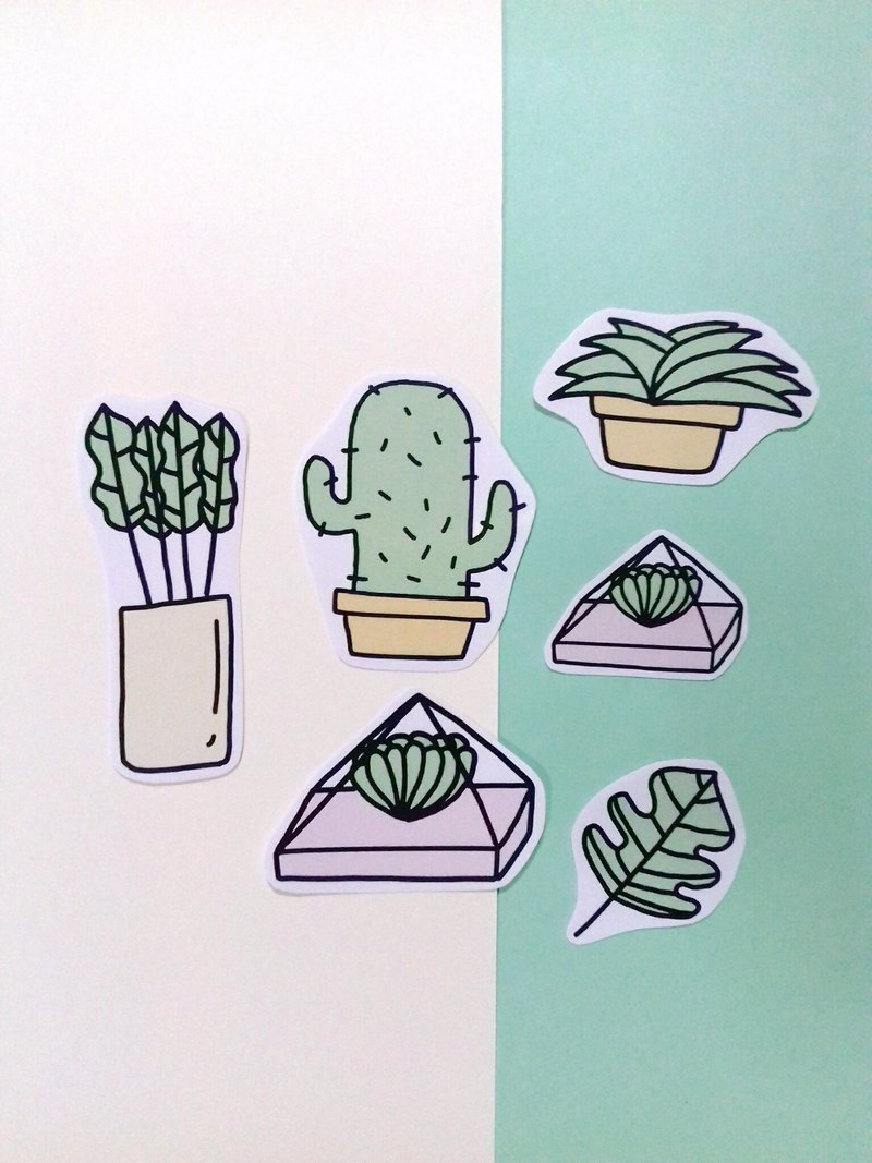 植物防水贴纸 - 貼紙 - 紙 綠色