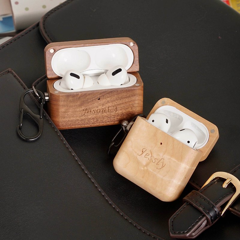 Personalized Wooden AirPods case - Headphones & Earbuds - Wood 