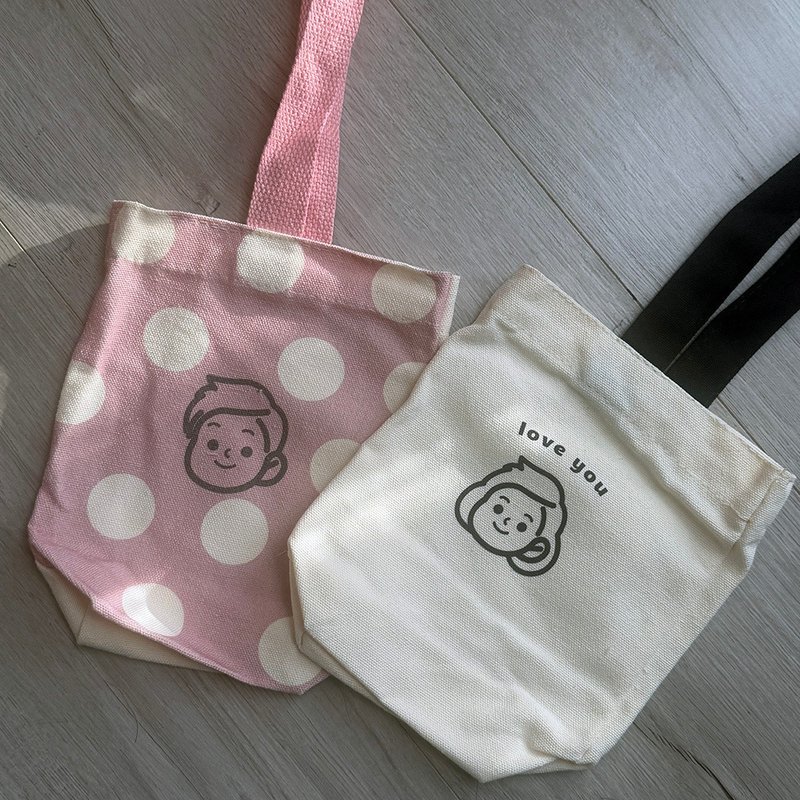 [Free 24H shipping from Taiwan] Handbag, Drink Bag, Water Bottle Bag - กระเป๋าถือ - ผ้าฝ้าย/ผ้าลินิน ขาว