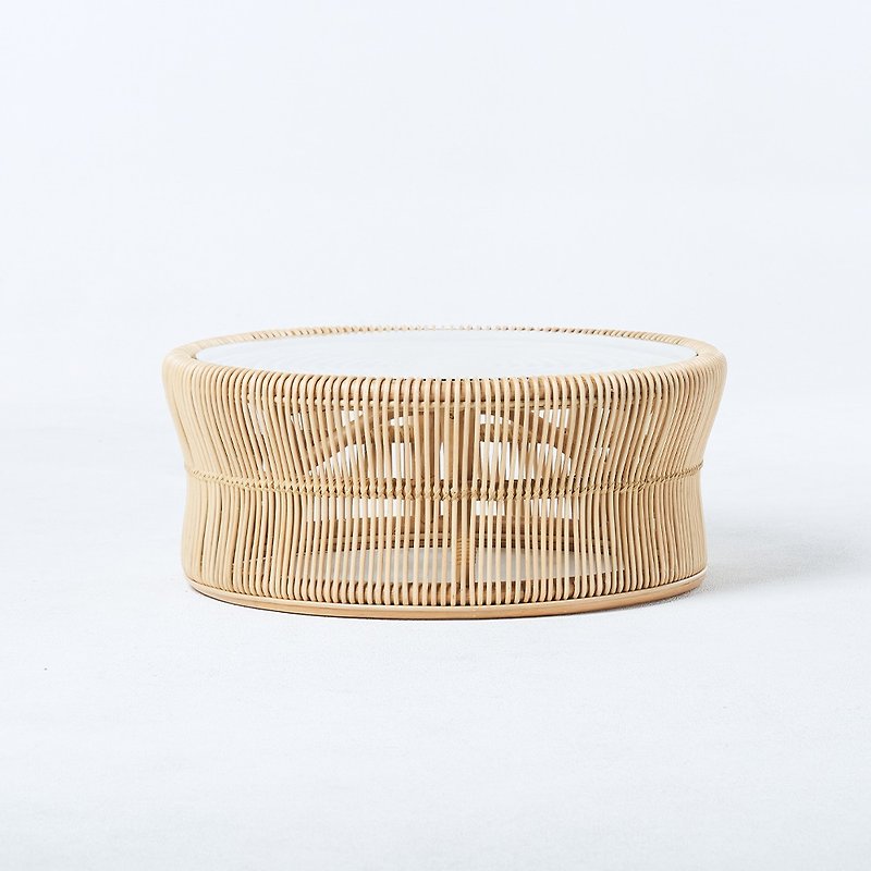 [Woteng ouRattan] Rattan round table short section - Other Furniture - Other Materials Khaki