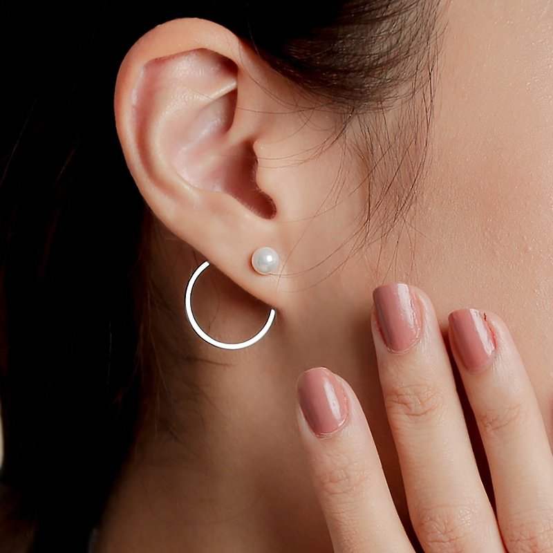 A few Jane | Pearls. Turn beads dual-purpose earrings - Earrings & Clip-ons - Stainless Steel Silver