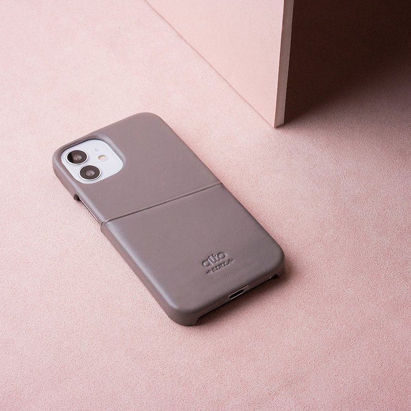 Genuine Leather Phone Cases Gray - Alto Leather Case iPhone 12 mini Metro - Cement
