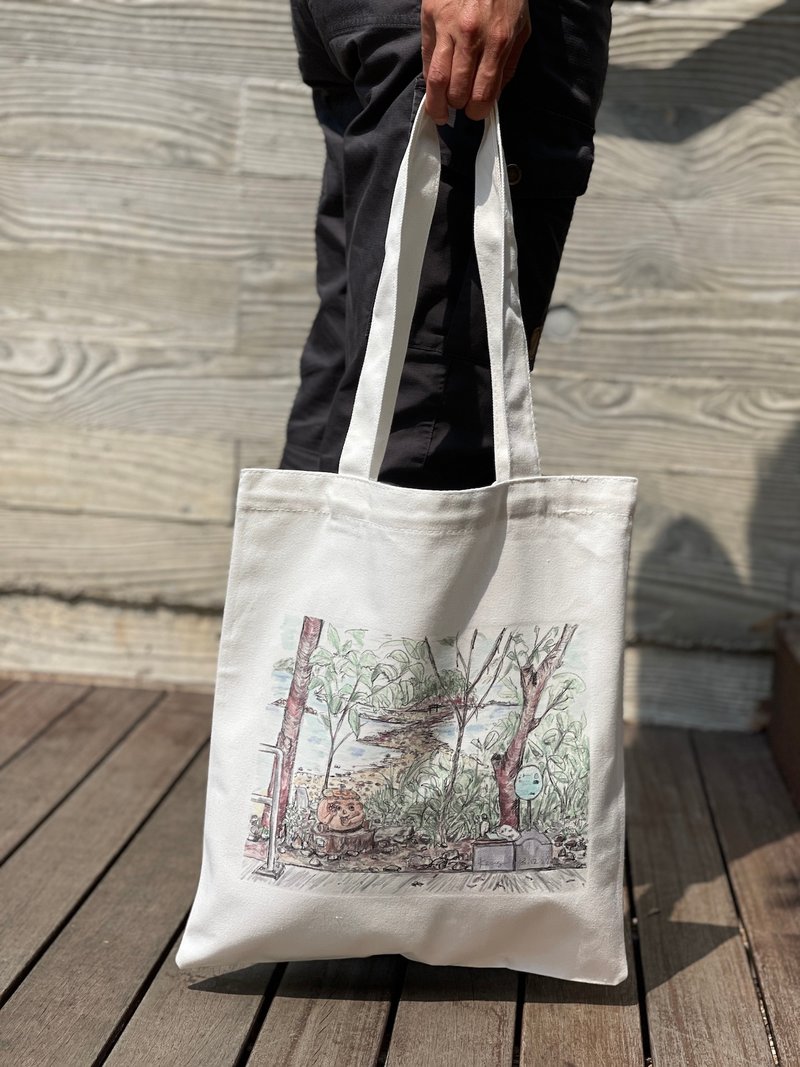 Xiyehai Art Festival Limited Tote bag-Big Pineapple Tour - Messenger Bags & Sling Bags - Cotton & Hemp White