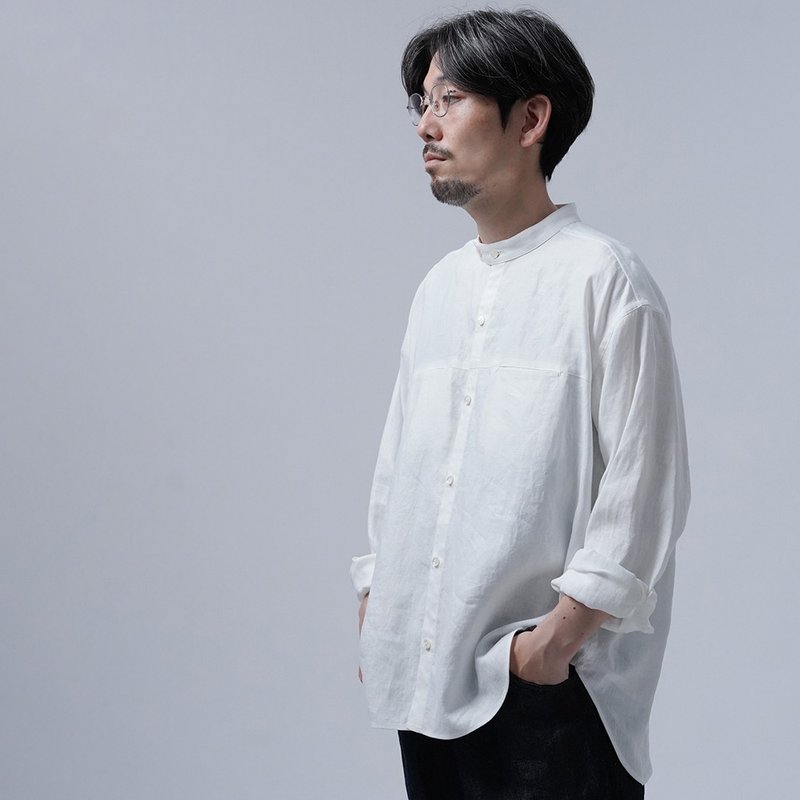 【wafu】【リネンシャツ】ハートをわしづかみの 洗練されしシャツ /白色 t021i-wht1 - 男襯衫/休閒襯衫 - 棉．麻 白色